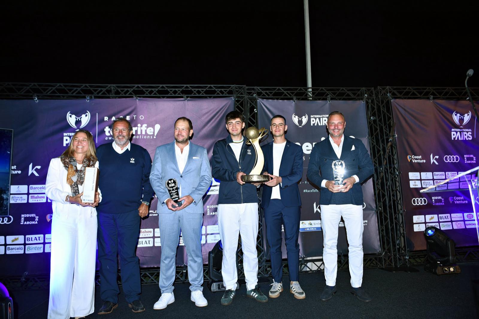 The Italian champions together at the closing gala after winning all three championship divisions.