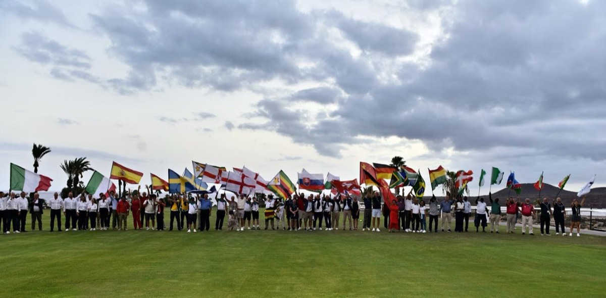 2026 World Final participants with their national flags in Tenerife